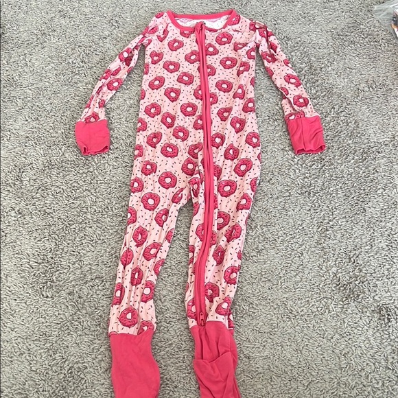 Dream Big Little Bamboo Pink Donut Zippy Romper Pajamas - Picture 1 of 4